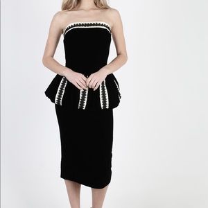 Vintage 80’s Jessica McClintock Velvet Tuxedo Style Cocktail Dress